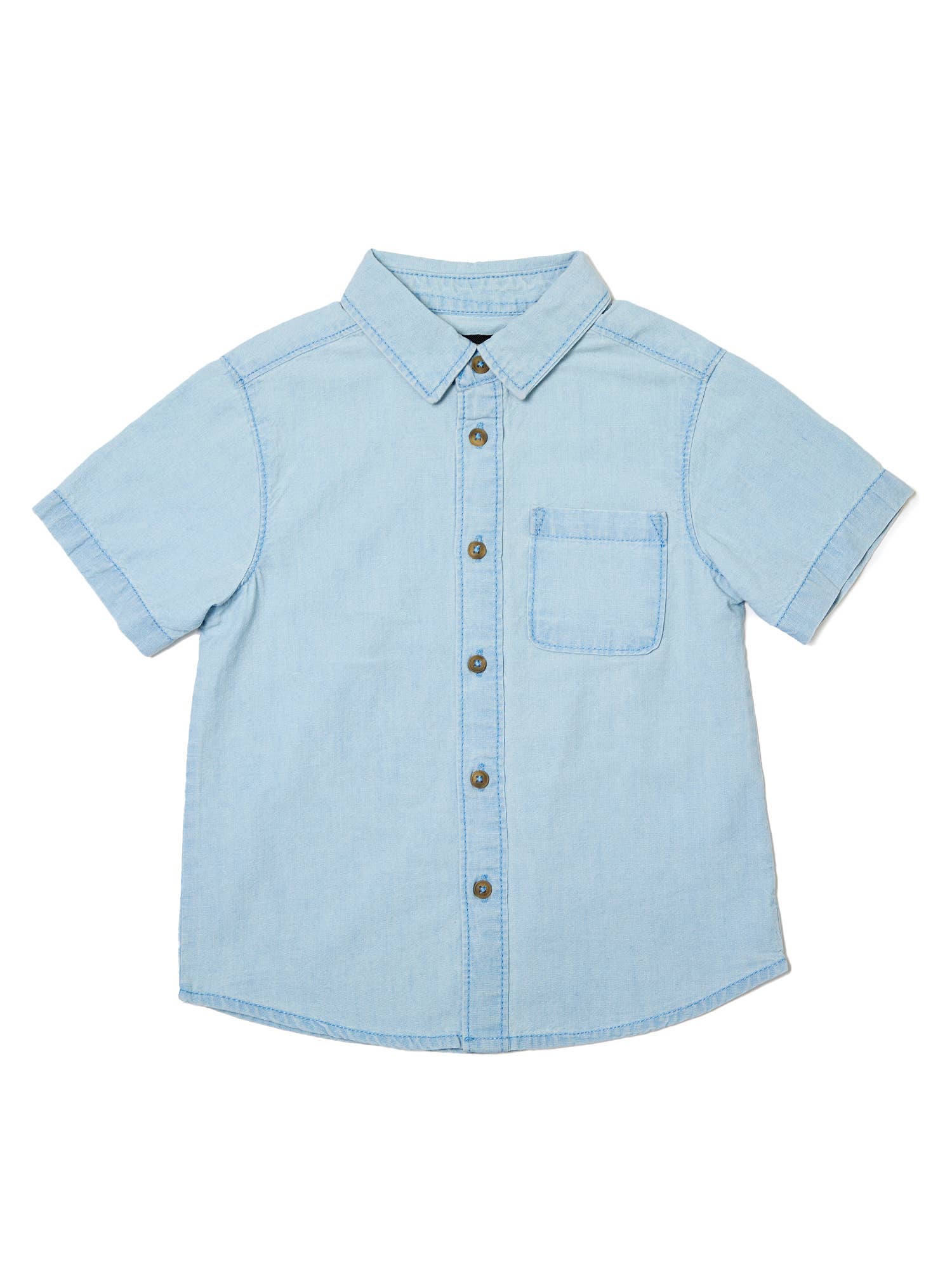 BOYS SET - CHAMBRAY S/S SHIRT & KNIT SHORTS